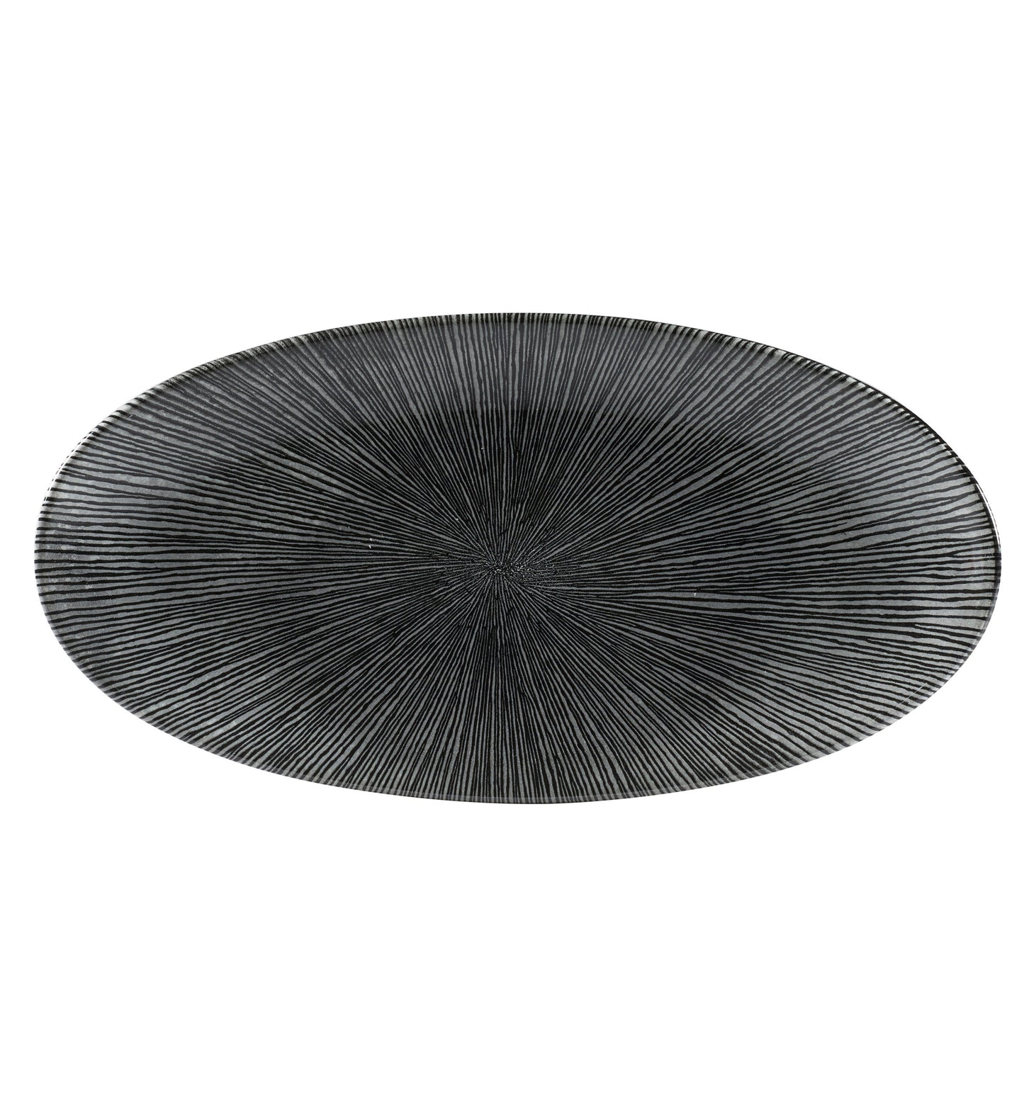 Churchill Studio Prints Agano Black Oval Plate 34.7 x 17.3cm (Pack of 6) by Churchill Plates for commercial kitchens