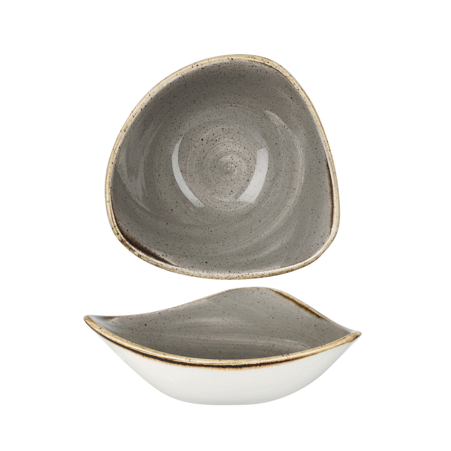 Peppercorn Grey Triangle Bowl - 15.3cm (Pack of 12)