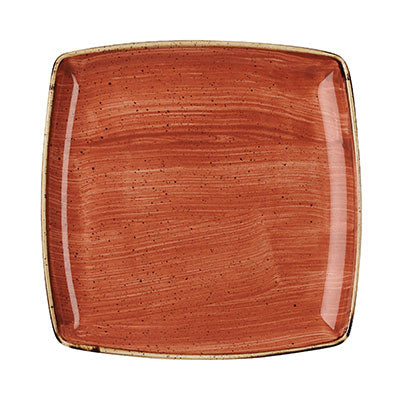 Churchill Spiced Orange Deep Square Plate - 26.8cm (Pack of 6) by Churchill Deep Square Plate for commercial kitchens