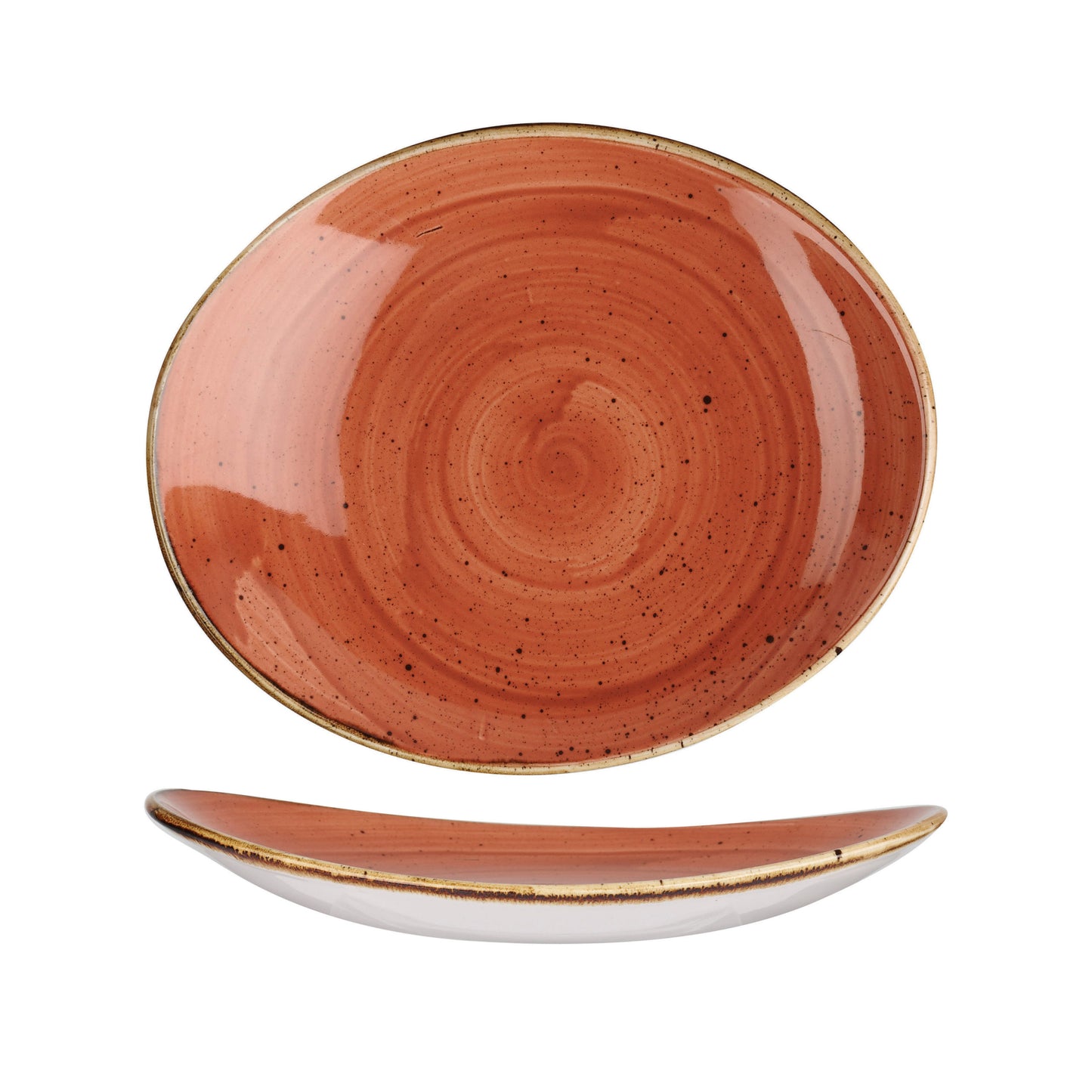 Churchill Spiced Orange Oval Plate - 19.2cm (Pack of 12) by Churchill Oval Plate for commercial kitchens