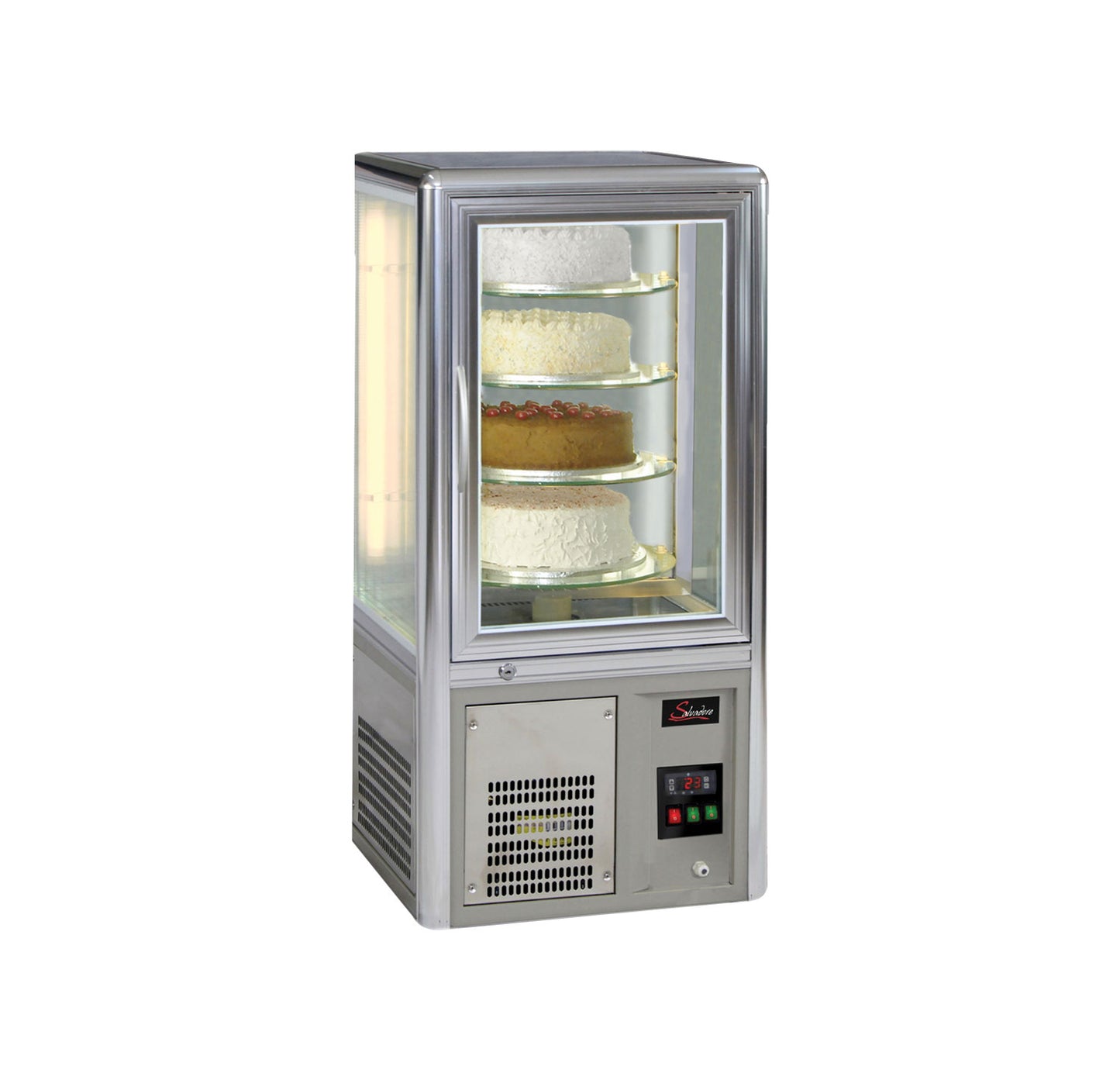 Salvadore Cake Display Fridge - Rotating Shelves - Table Top by Salvadore Rotating Cake Display for commercial kitchens