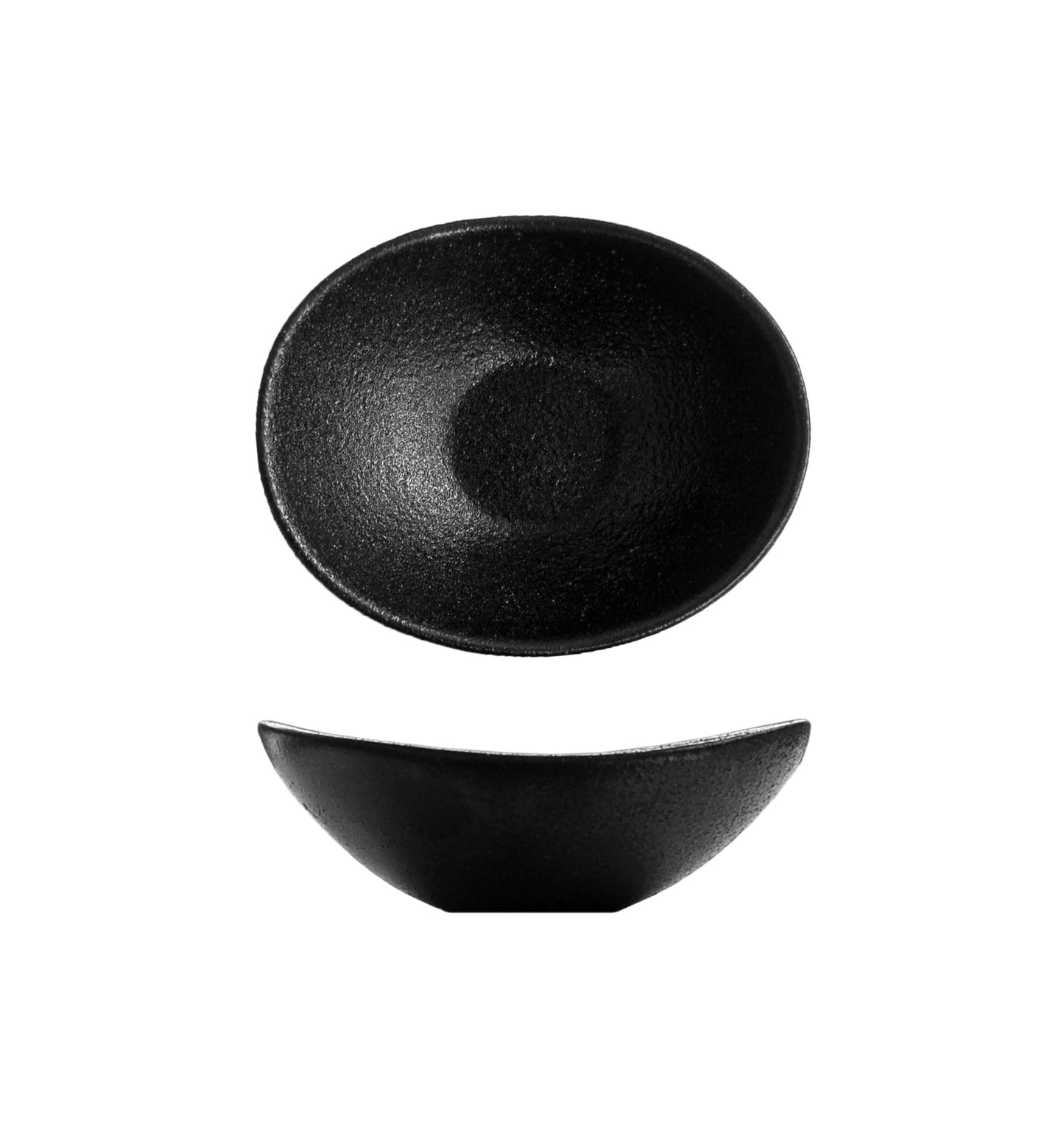 Fortis Tempest Black Oval Sauce Dish 10cm (Pack of 24) by Fortis Sauce Dishes for commercial kitchens