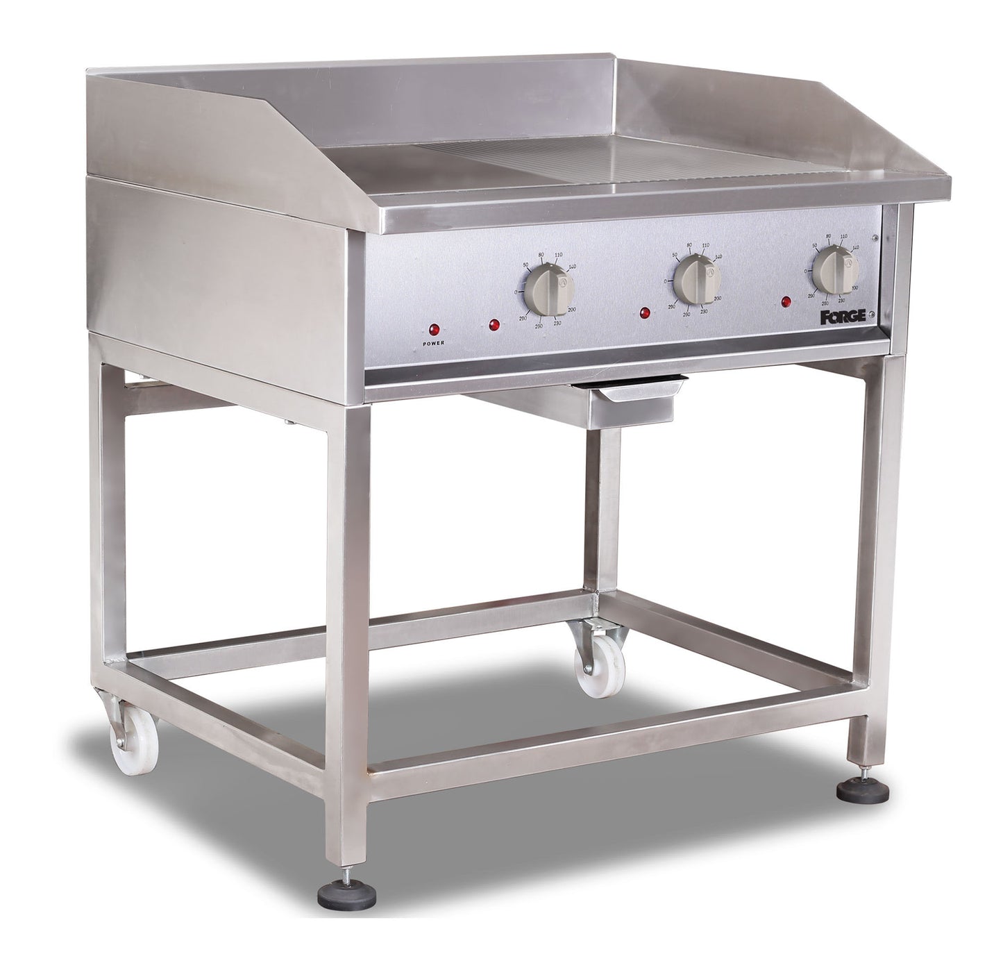 Heavy Duty Floor Standing Griller - Half Flat / Half Ribbed (Electric, 900mm)
