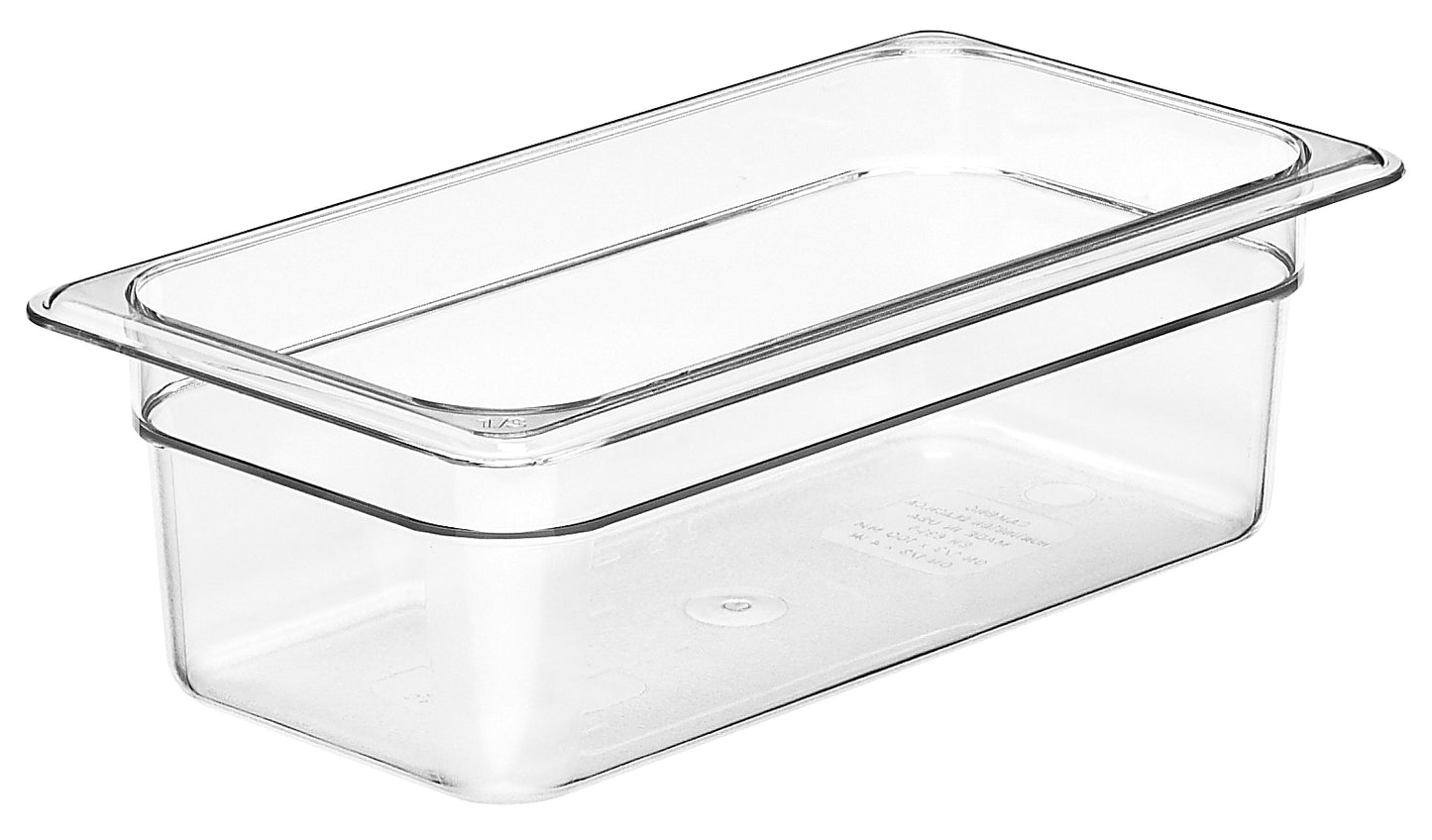 Cambro GN Foodpan 1/3 Polycarbonate -Clear (100mm Deep) by Cambro Commercial catering equipment
