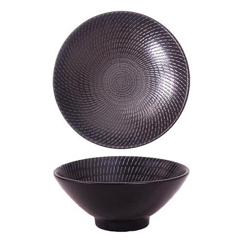 Luzerne Black Swirl Round V Bowl 18cm (12 Pack) by Luzerne Commercial catering equipment