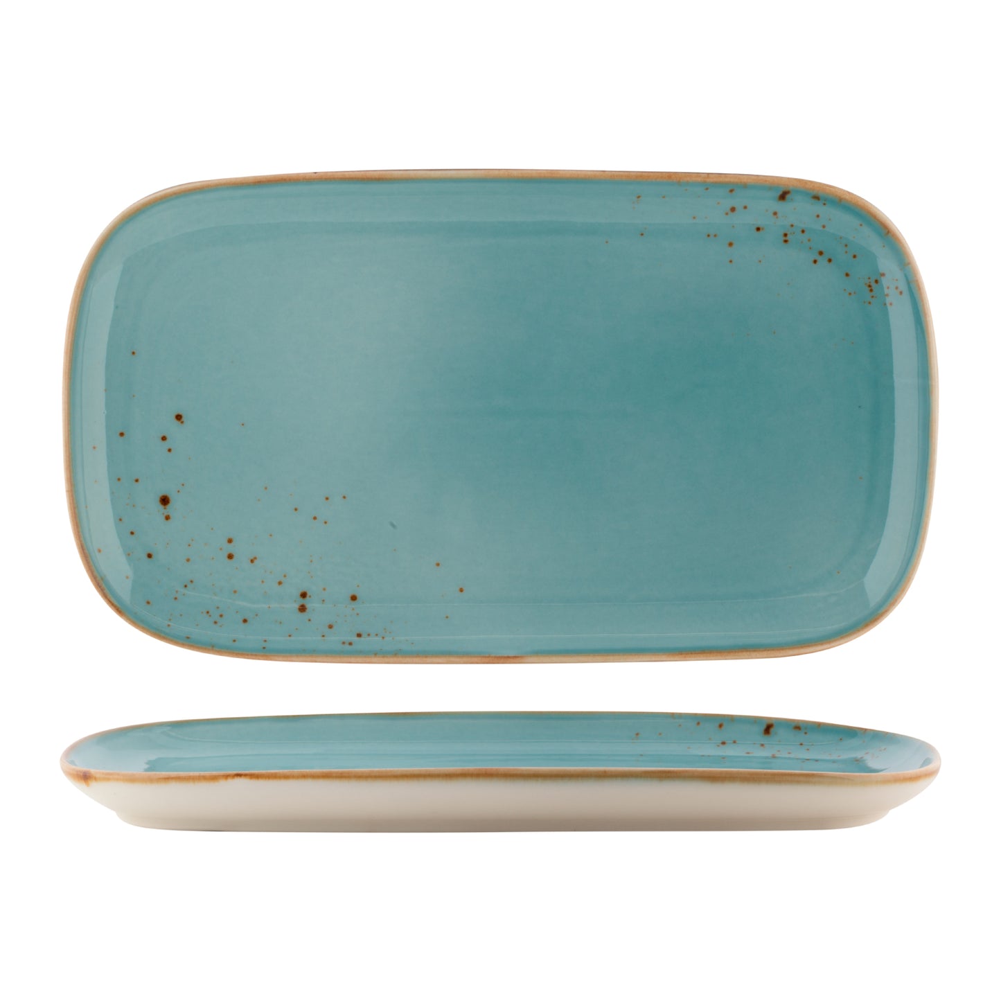 Fortis Fynbos Atlantic Blue Rectangular Plate 35.5cm x 18.5cm (4 Pack) by Fortis Commercial catering equipment