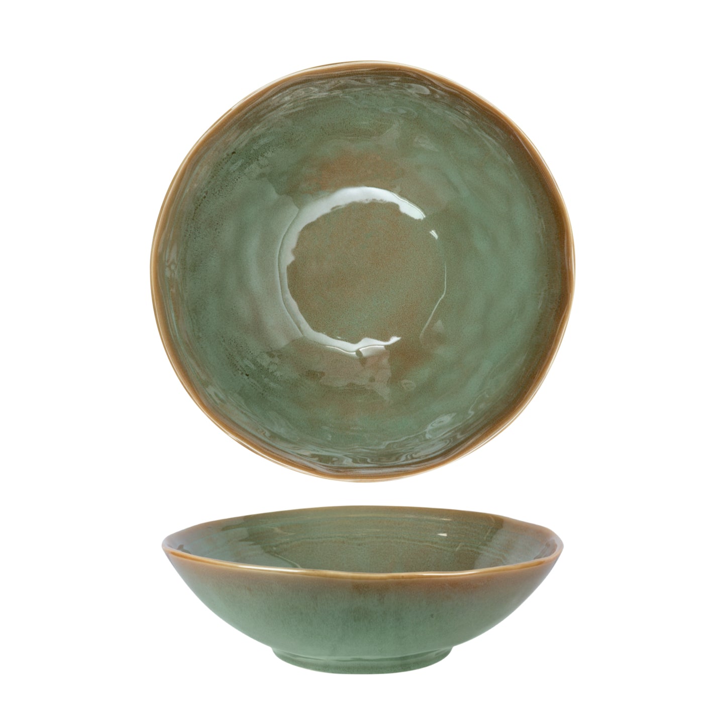 Fortis Fynbos Aloe Green Organic Round Bowl 30.5cm x 9.5cm (4 Pack) by Fortis Commercial catering equipment