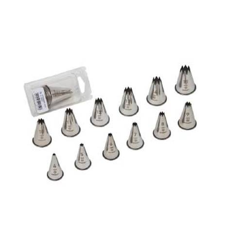 Cater Ace Star Nozzle Set Stainless Steel (12-Piece) by Cater Ace Commercial catering equipment