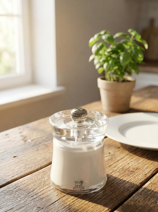 Peugeot Bali Acrylic Salt Mill 8cm White (Pack of 6)