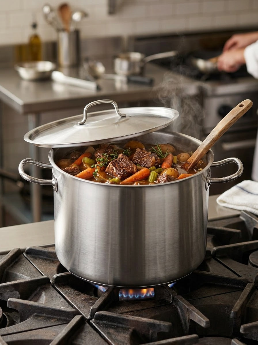 Pujadas 32L Stainless Steel Stock Pot with Lid | 350 x 350
