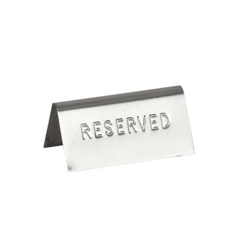 Reserved Table Sign - Stainless Steel