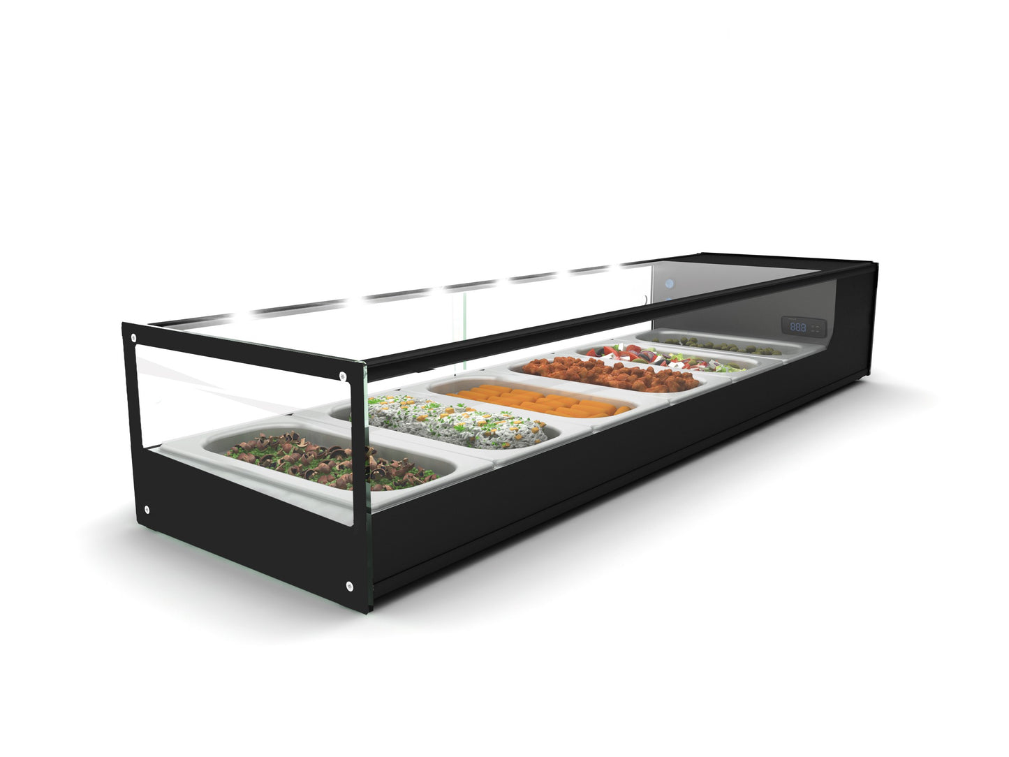 Cold Food Bar Salvadore 6 Insert Black Square