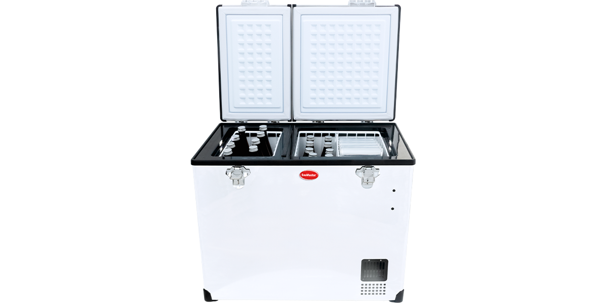 SnoMaster - 72L Dual Compartment Portable Fridge/Freezer AC/DC - Stainless Steel (SMDZ-CL72D)