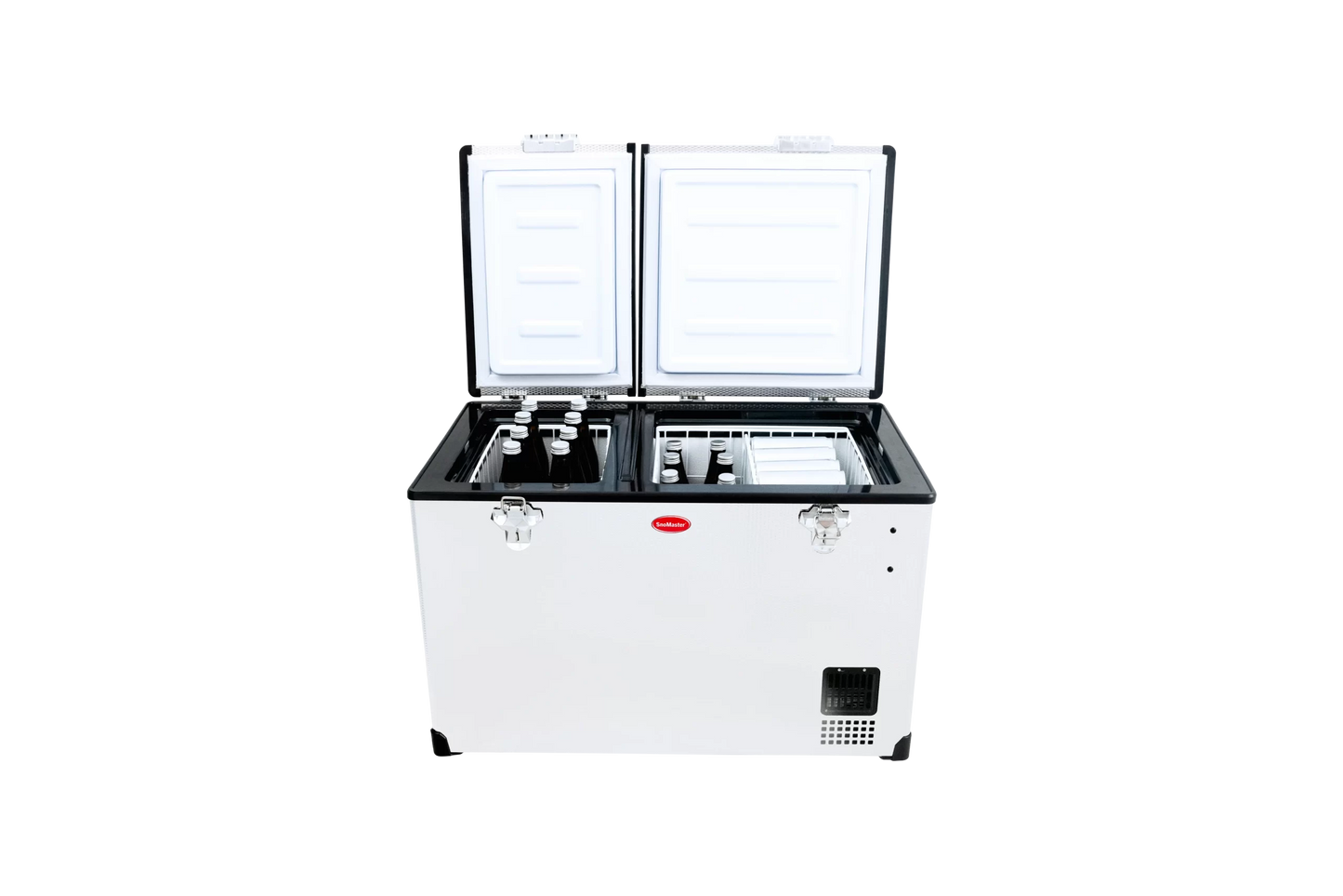 SnoMaster - 66L Dual Compartment Portable Fridge/Freezer AC/DC - Stainless Steel (SMDZ-EX67D)