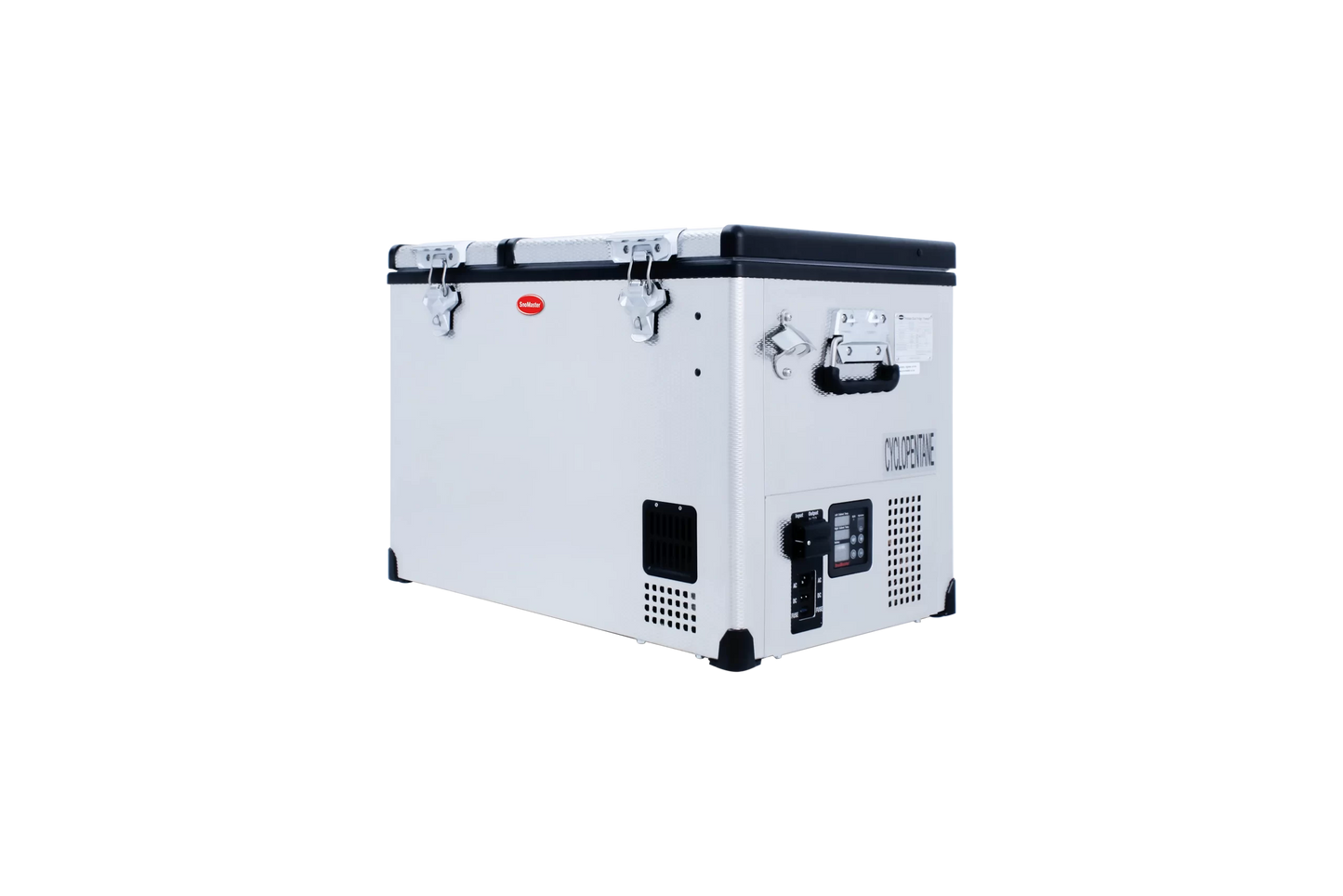 SnoMaster - 66L Low Profile Dual Compartment Portable Fridge/Freezer AC/DC - Stainless Steel (SMDZ-LP66D)