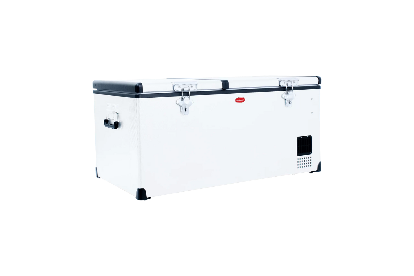 SnoMaster - 92.5L Low Profile Dual Compartment Portable Fridge/Freezer AC/DC - Stainless Steel (SMDZ-LP96D)