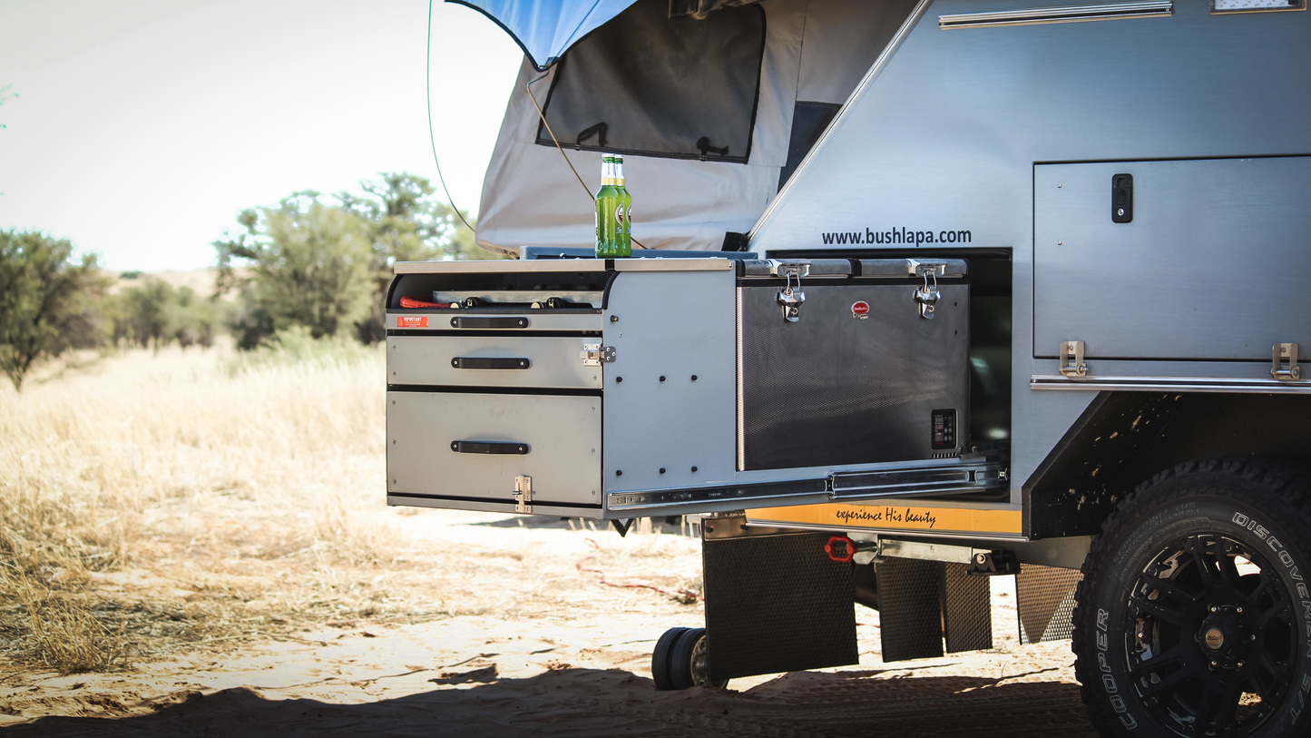 SnoMaster - 81.5L Dual Compartment Portable Fridge/Freezer AC/DC - Stainless Steel (SMDZ-TR82D)