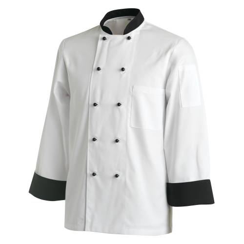 Chef Equip Contrast Chef Jacket - Long Sleeve (Medium) by Chef Equip Commercial catering equipment