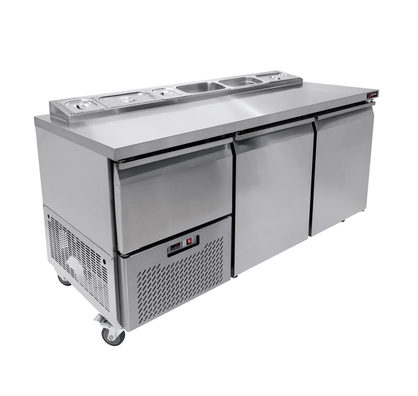 Salvadore Underbar Fridge Pizza Top Solid Door 2 and half Door by Salvadore Commercial catering equipment