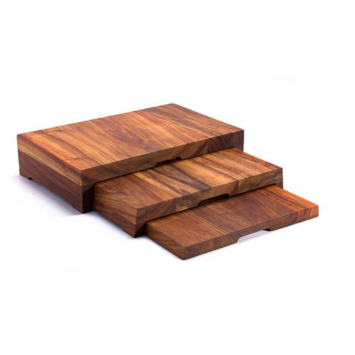 Infiniti Wood Three-Tier Risers 400 x 250 x 90mm Complete by Infiniti Commercial catering equipment