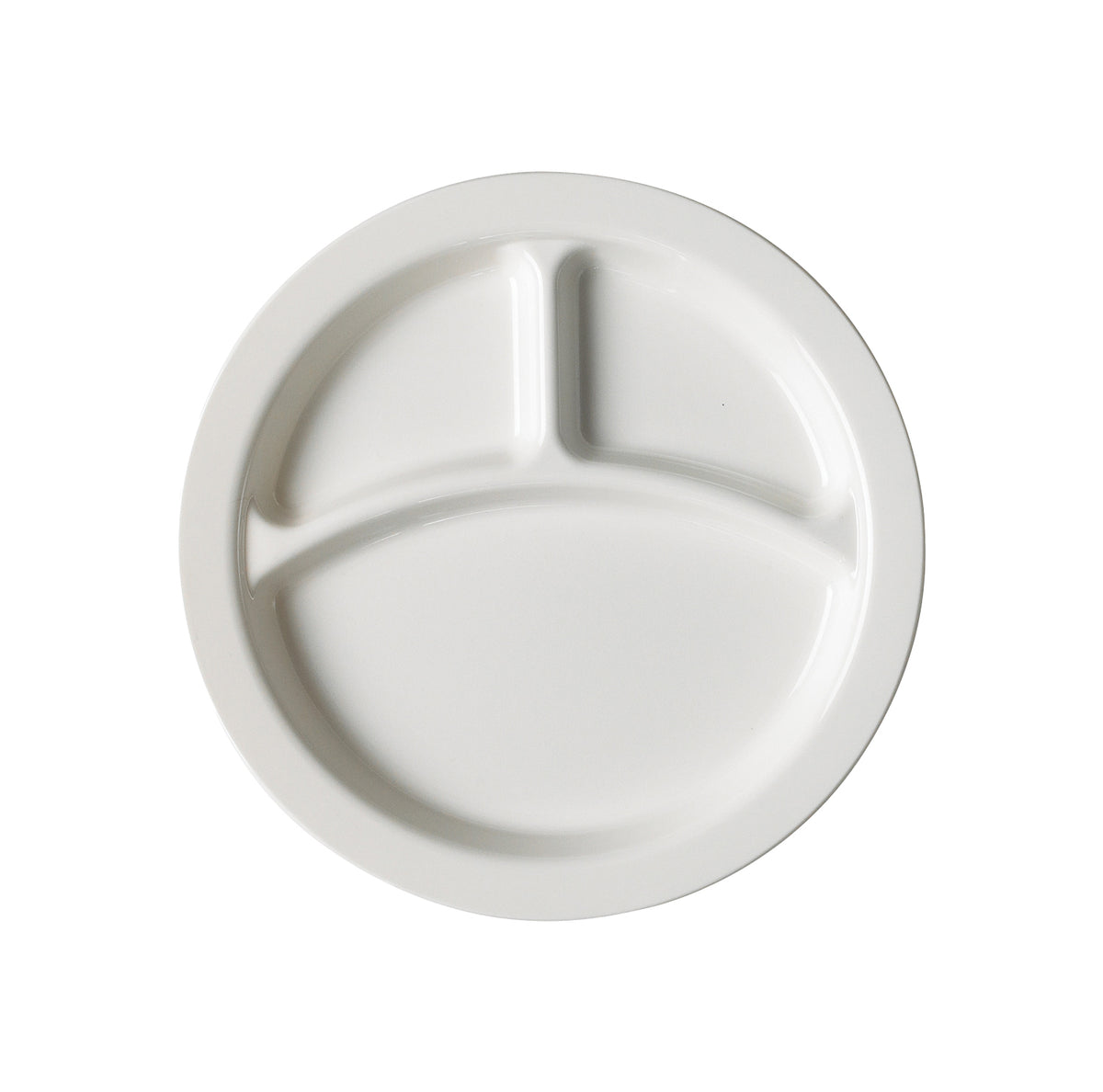 Cambro white polycarbonate three-division dinner plate, 22.9cm – PDP1002-C
