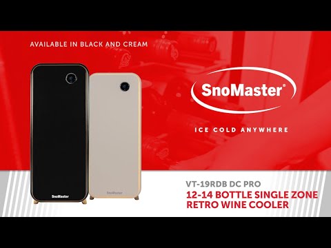 SnoMaster - 14 Bottle Solid Door Single Zone Retro Wine Cooler - Black (VT-19DBPRO)