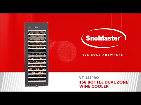SnoMaster - 158 Bottle Pro Series Dual Zone Wine Cooler (VT-181PRO)