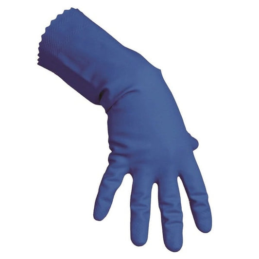 Vileda Multipurpose Latex Cleaning Gloves - Blue / Medium