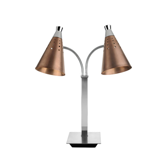 Tiger T-Collection Heating Lamp Stand Gooseneck 2-Light Bronze Vintage 110V-230V by Tiger  Commercial catering equipment