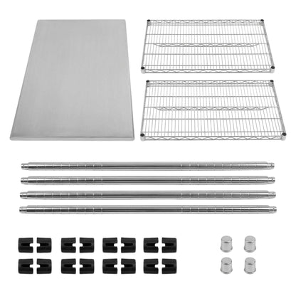 Stainless Steel 2-Tier Work Table Plain Top - 1300 x 690 x 870mm