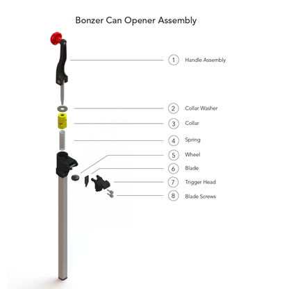 Bonzer Classic R Commercial Can Opener 40.6cm Shaft 25mm Wheel