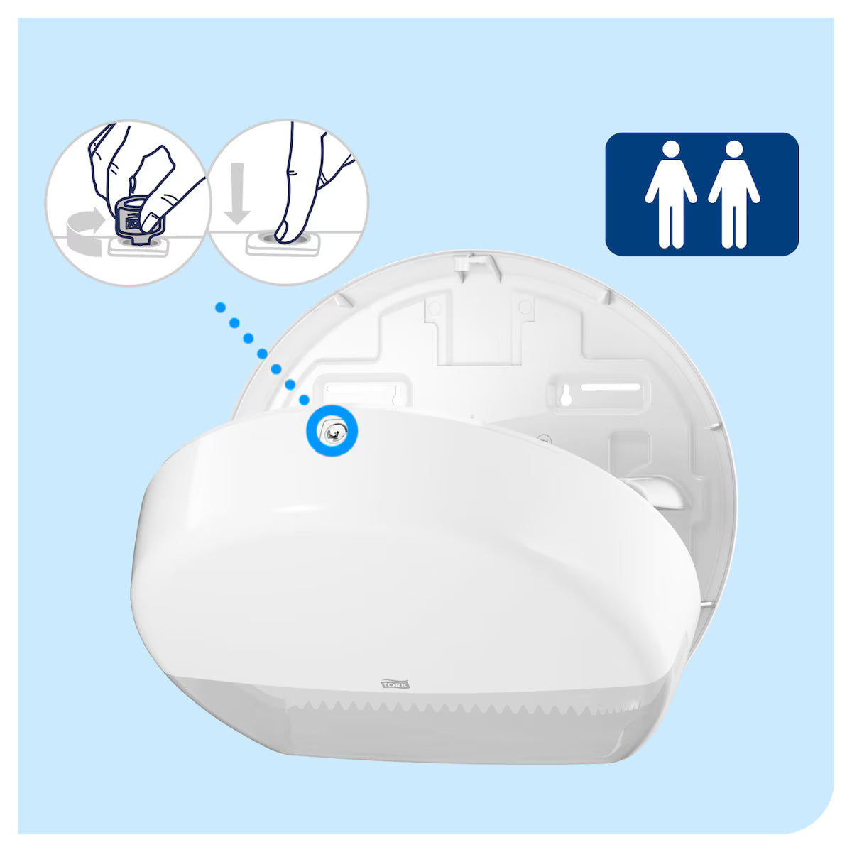 Tork Mini Jumbo Toilet Roll Dispenser – White | T2
