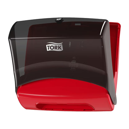 Tork Folded Wiper Dispenser – Red/Smoke | W4