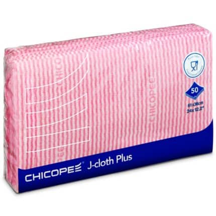 Chicopee J-Cloth Plus Cleaning Wipes – Pack of 50 - Red