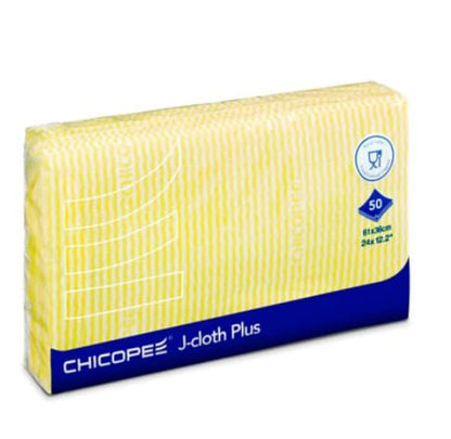 Chicopee J-Cloth Plus Cleaning Wipes – Pack of 50 - Yellow