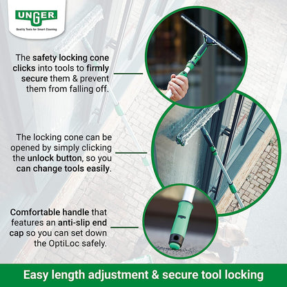 Unger Visa Versa Pro 35cm & Optiloc Telescopic Pole Combo (Various Sizes)
