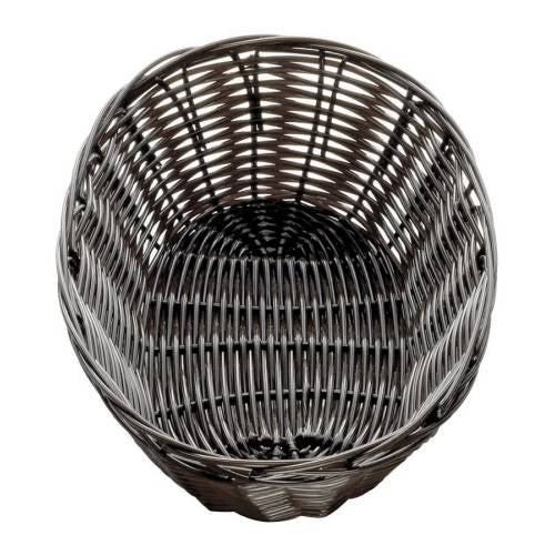 Global Bread Basket Woven Plastic Dark Brown Oblong 230 x 100 x 45mm by Global  Commercial catering equipment