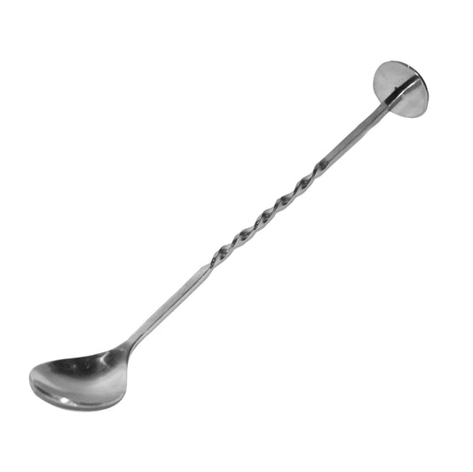 Pavoni Stainless Steel Bar Spoon -280mm Twist with Muddler End