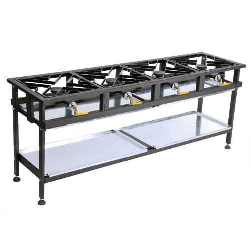 Commercial Gas Boiling Table - 4 Burner (Straight)
