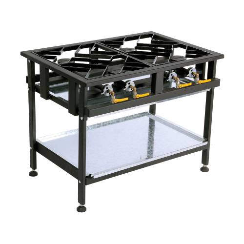 Commercial Gas Boiling Table - 4 Burner (Staggered)