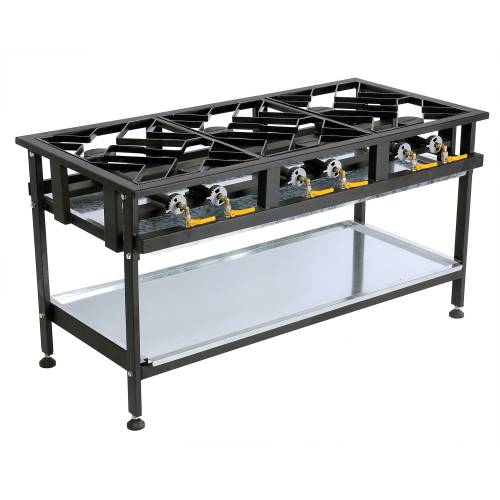 Commercial Gas Boiling Table - 6 Burner (Staggered)