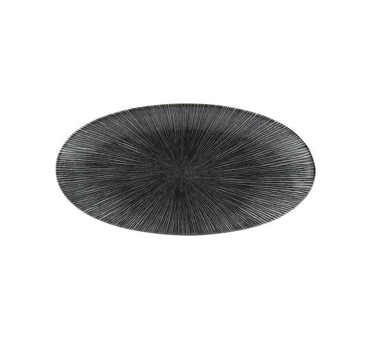 Studio Prints Agano Black Oval Plate 29.9 x 15cm (Pack of 12)