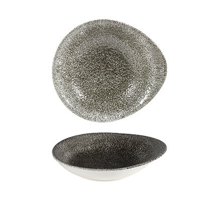 Raku Quartz Black Round Dish 16 x 14.5cm (Pack of 12)
