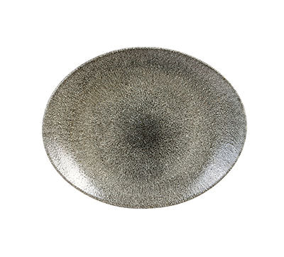 Raku Quartz Black Oval Coupe Plate 31.7 x 25.5cm (Pack of 12)