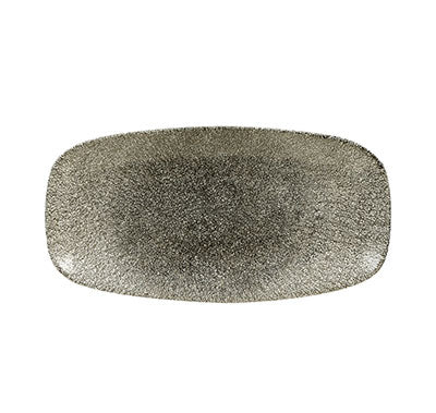 Churchill Raku Quartz Black Chef's Oblong Plate 35.5 x 18.9cm (Pack of 6) by Churchill  Plates for commercial kitchens