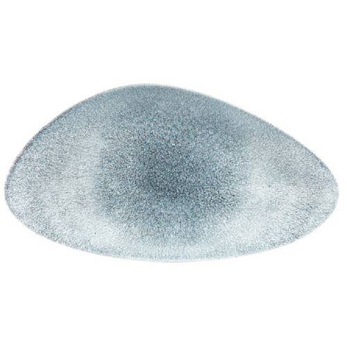 Raku Topaz Blue Triangle Chef's Plate 35 x 19cm (Each)