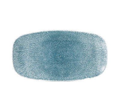 Raku Topaz Blue Chef's Oblong Plate 35.5 x 18.9cm (Pack of 6)