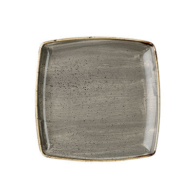 Churchill Peppercorn Grey Deep Square Plate - 26.8cm (Pack of 6) by Churchill  Deep Plate for commercial kitchens