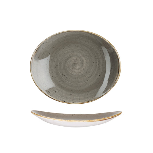 Churchill Peppercorn Grey Oval Plate - 19.2cm (Pack of 12) by Churchill  Oval Plate for commercial kitchens