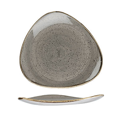 Churchill Peppercorn Grey Triangle Plate - 26.5cm (Pack of 12) by Churchill  Triangle Plate for commercial kitchens